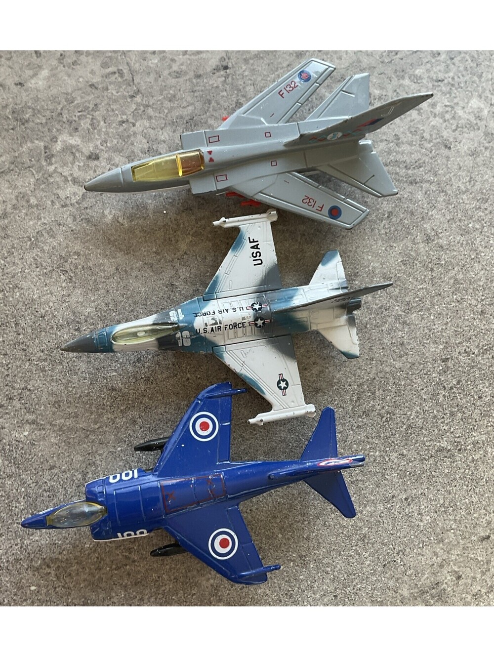 Vintage Matchbox Fighter Jet Airplane Lot Of Three Planes S1
